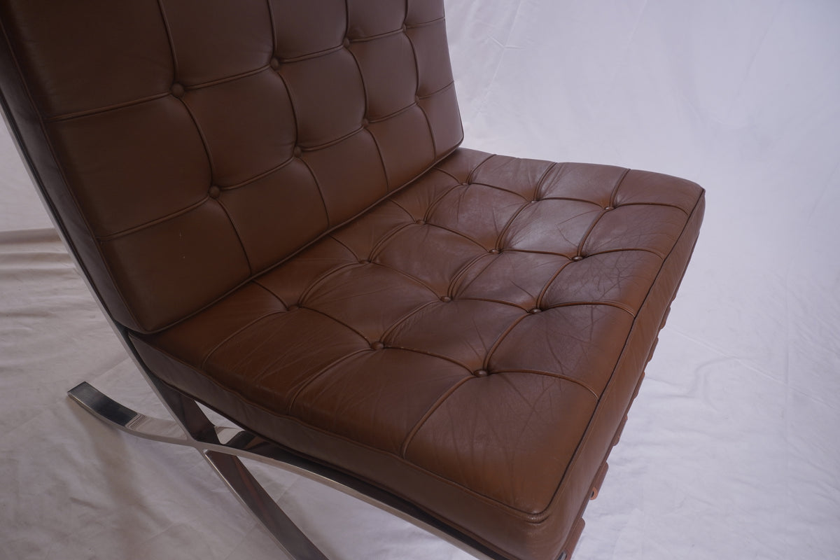 1950s Knoll Barcelona Chairs Designed by Ludwig Mies van der Rohe from the GM Tech Center MI, Pair of