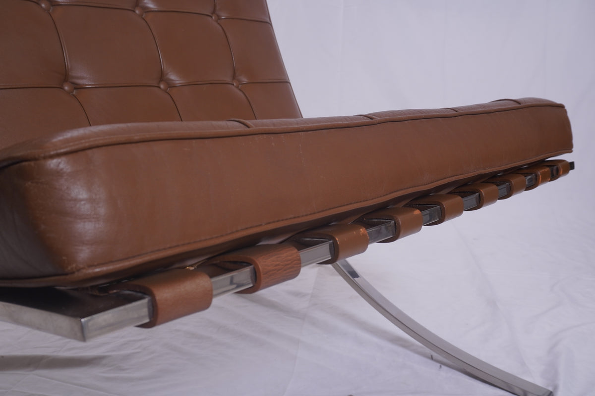 1950s Knoll Barcelona Chairs Designed by Ludwig Mies van der Rohe from the GM Tech Center MI, Pair of