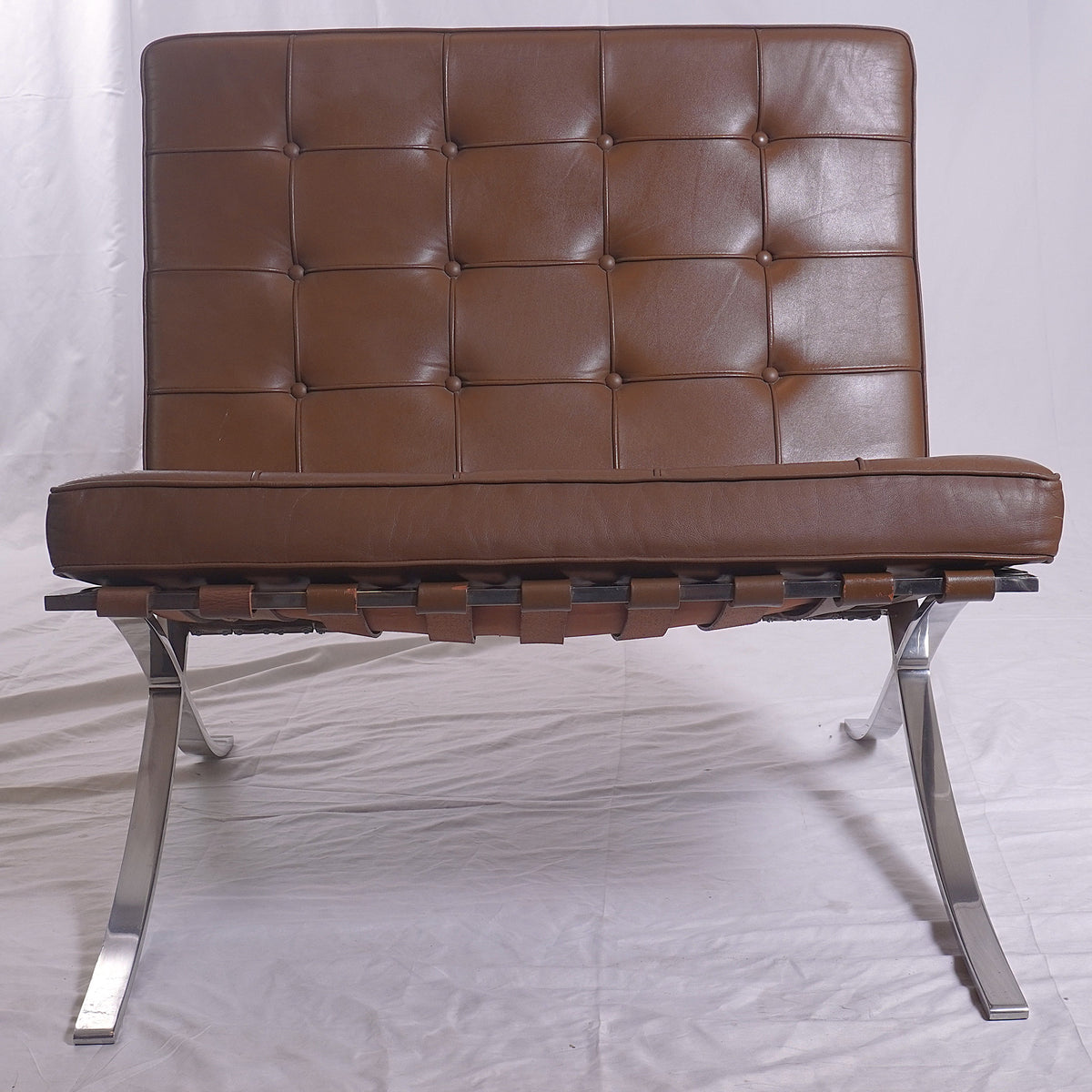 1950s Knoll Barcelona Chairs Designed by Ludwig Mies van der Rohe from the GM Tech Center MI, Pair of