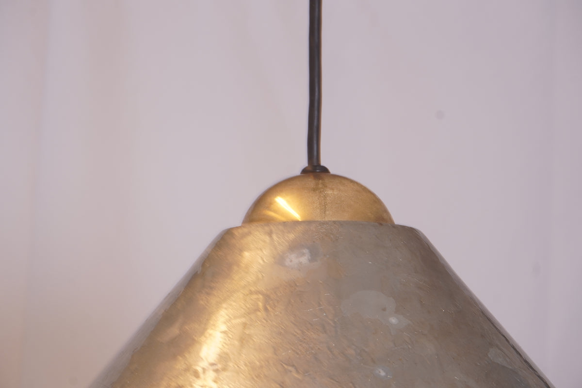 Ron Rezek Modern Steel and Zinc Hanging Lamp, c.1980