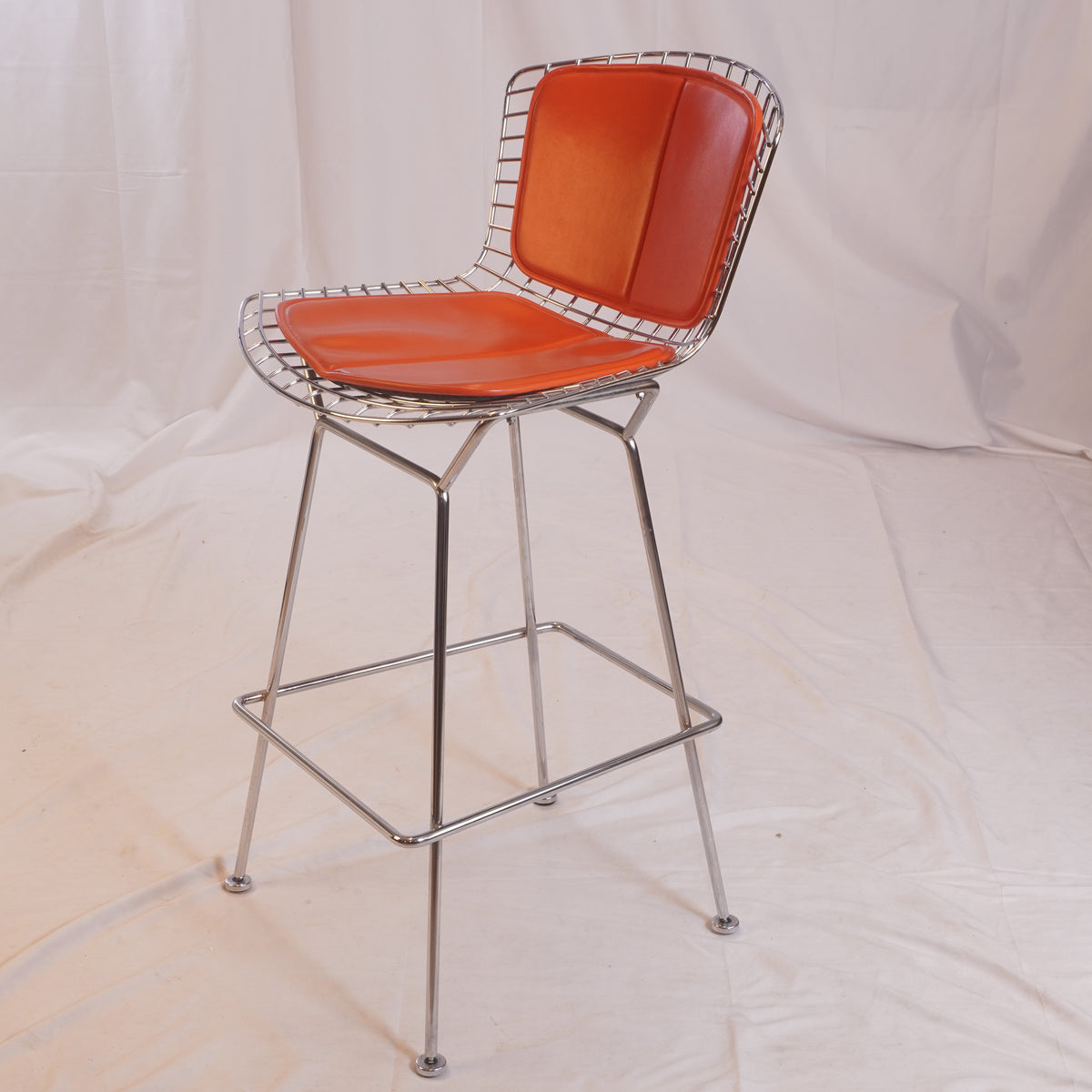Knoll Bertoia Bar Stools Designed by Harry Bertoia with cushion, Set of 3
