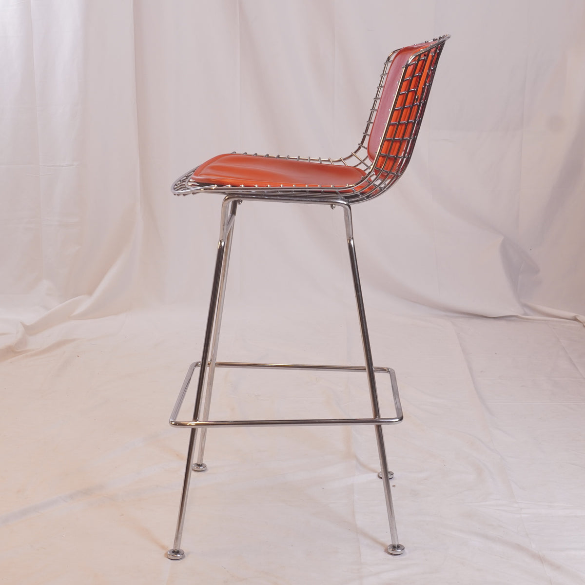 Knoll Bertoia Bar Stools Designed by Harry Bertoia with cushion, Set of 3
