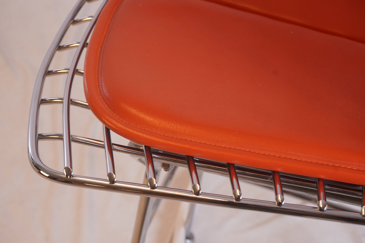 Knoll Bertoia Bar Stools Designed by Harry Bertoia with cushion, Set of 3