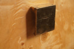 Vintage MILO BAUGHMAN STYLE BURLwood SERVER with Brass Details by Thomasville