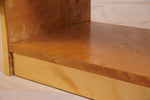 Vintage MILO BAUGHMAN STYLE BURLwood SERVER with Brass Details by Thomasville