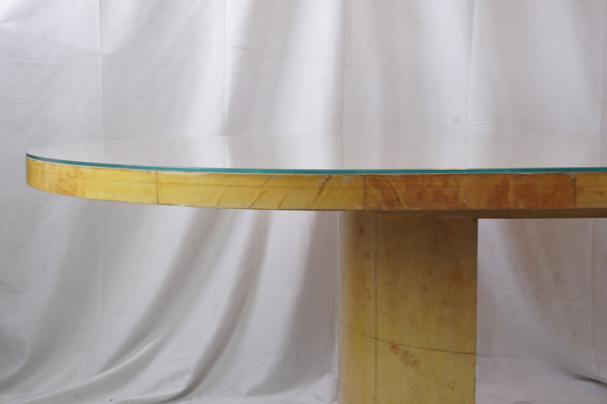 Karl Springer MCM Lacquered Goatskin Dining, Conference Table  C1970s