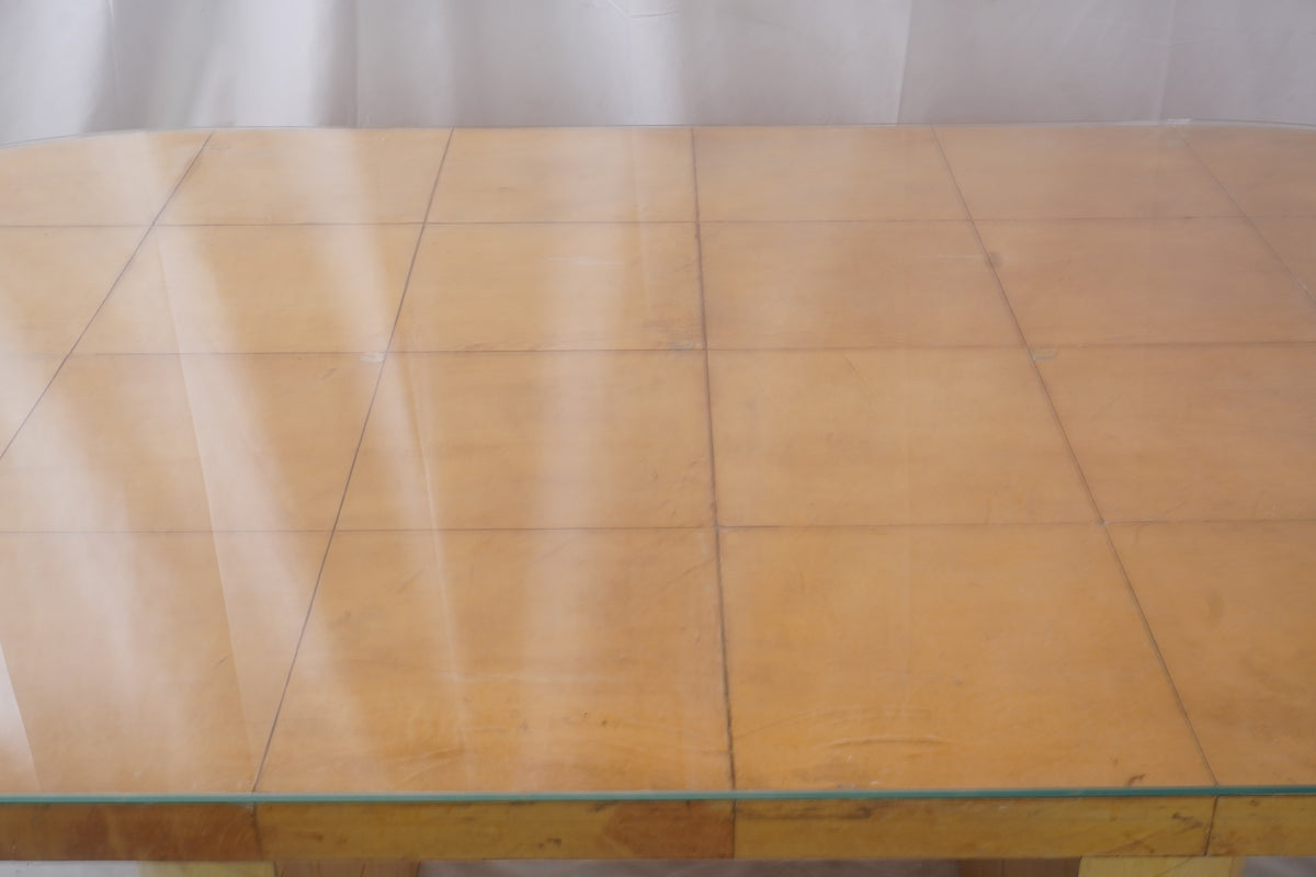 Karl Springer MCM Lacquered Goatskin Dining, Conference Table  C1970s