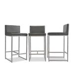 Desiron Suffolk Leather Counter Stools, Set of 3