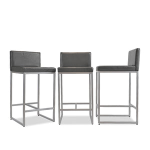 Desiron Suffolk Leather Counter Stools, Set of 3