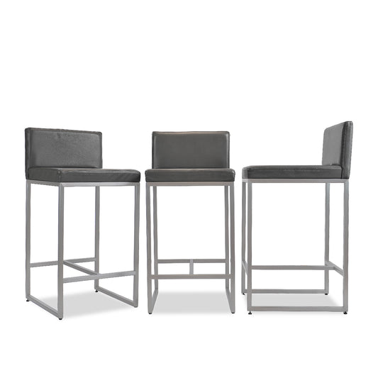 Desiron Suffolk Leather Counter Stools, Set of 3