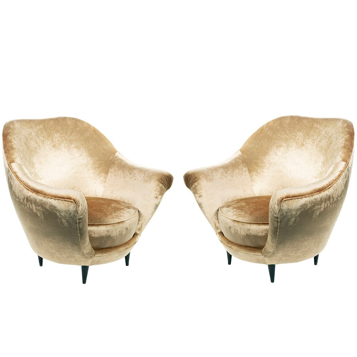 Pair of Federico Munari Italian Lounge Chairs C1950s