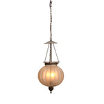 French Art Deco Pendant Light with Frosted Glass