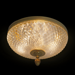French Knurled Crystal Dore Bronze Brass Flush Mount