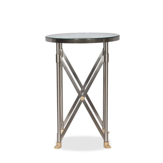 Gueridon Empire Style Side Table with Glass Top