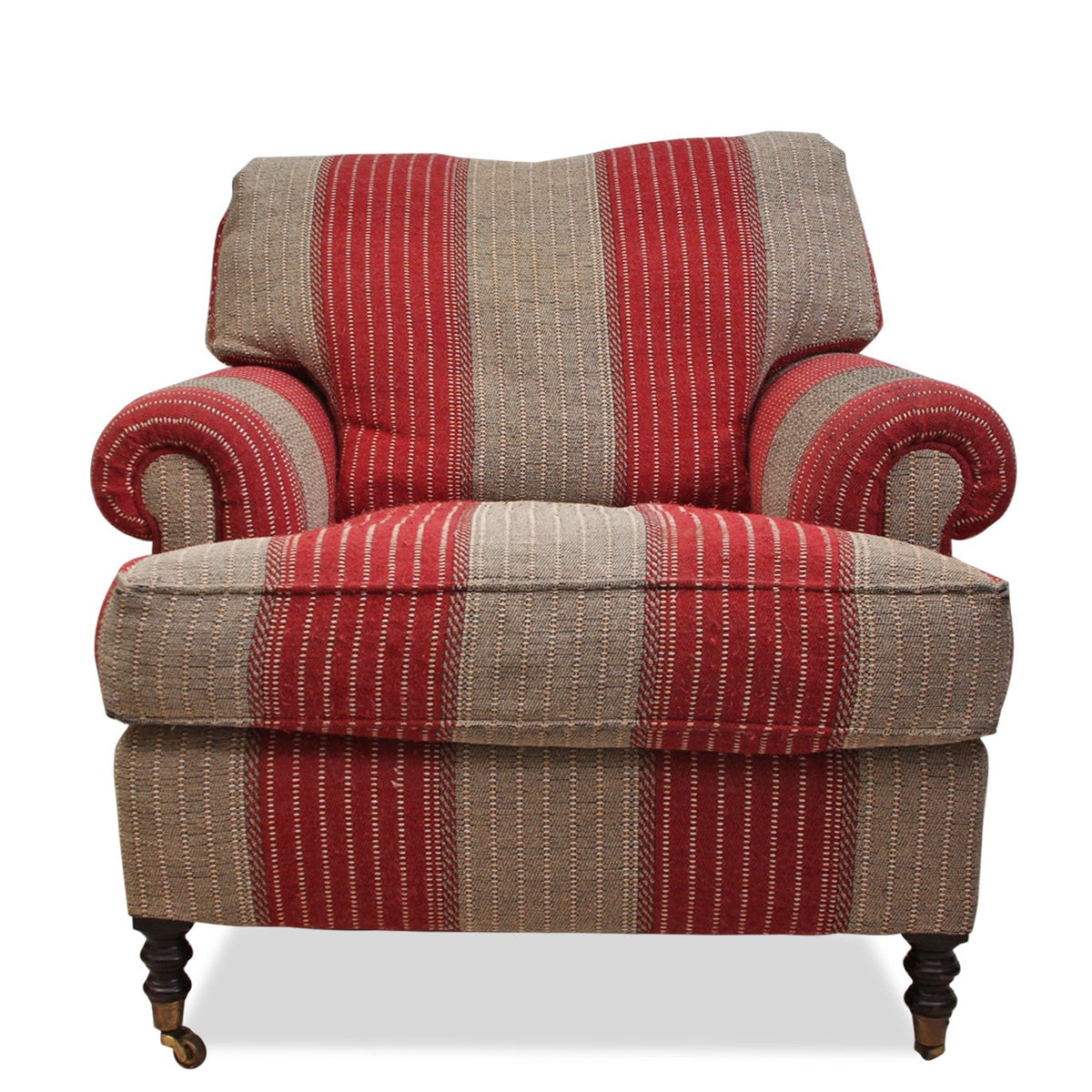 Pair of George Smith Scroll Arm Chairs