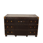 Maitland Smith Leather Trunk Desk with Chair