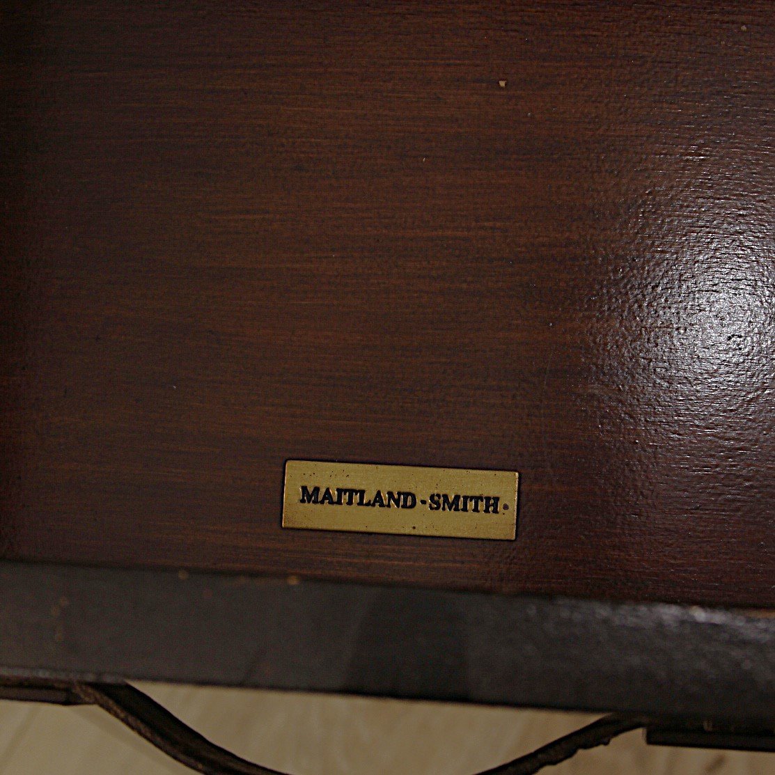 Maitland Smith Leather Trunk Desk with Chair