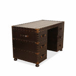 Maitland Smith Leather Trunk Desk with Chair