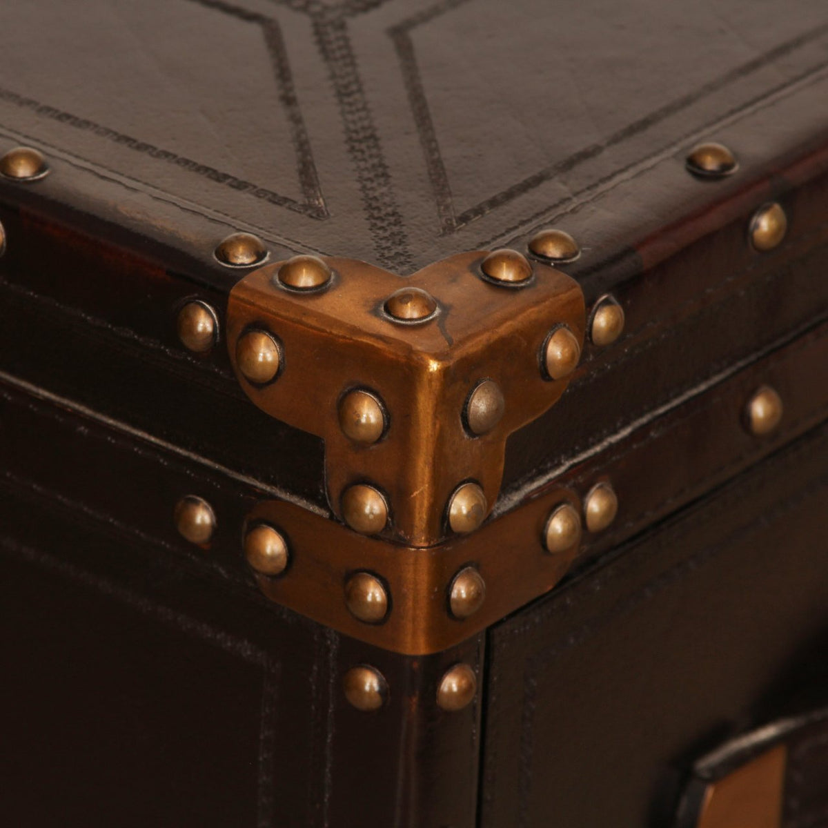Maitland Smith Leather Trunk Desk with Chair