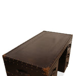 Maitland Smith Leather Trunk Desk with Chair
