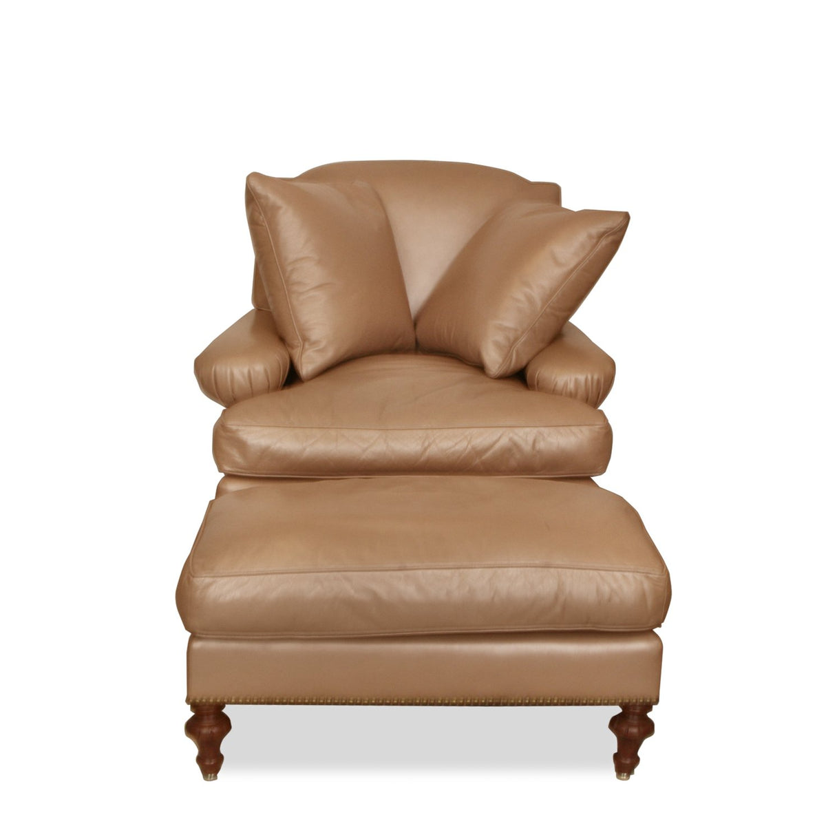 Charles London Leather Armchair and Ottoman