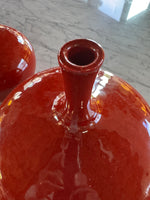 Decorative Ox Blood Flask Vases, Pair of