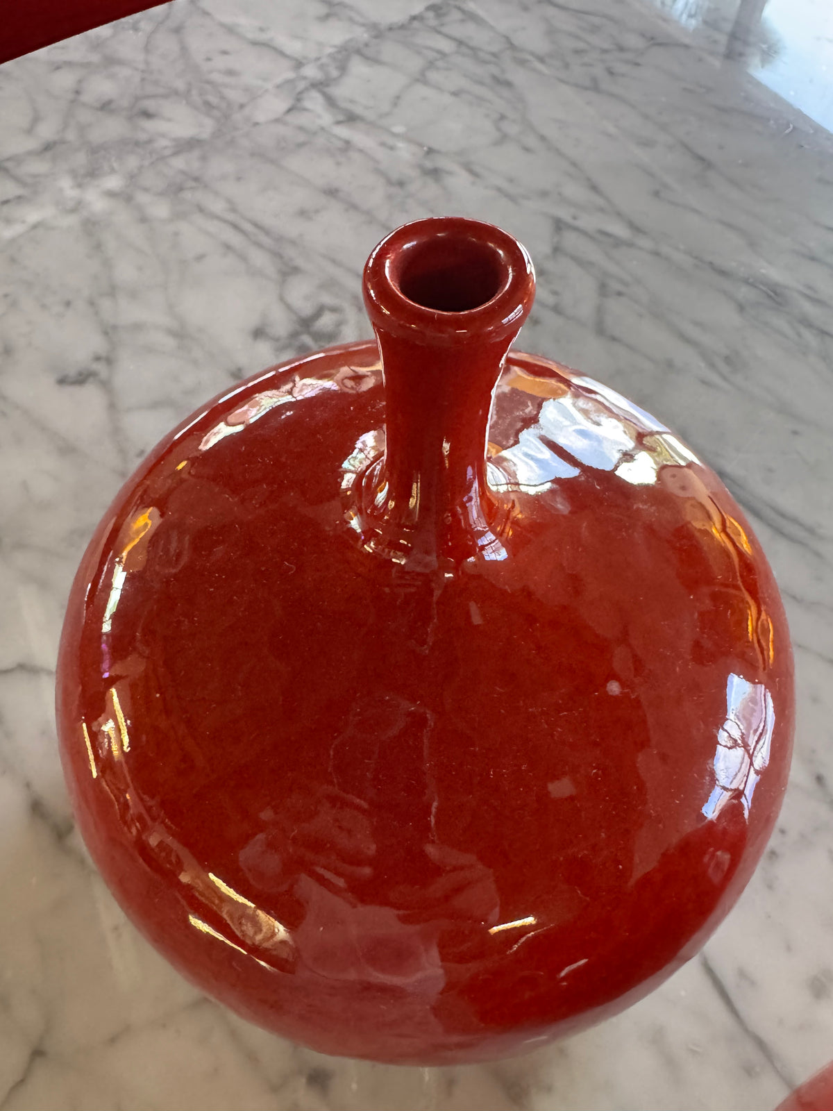 Decorative Ox Blood Flask Vases, Pair of