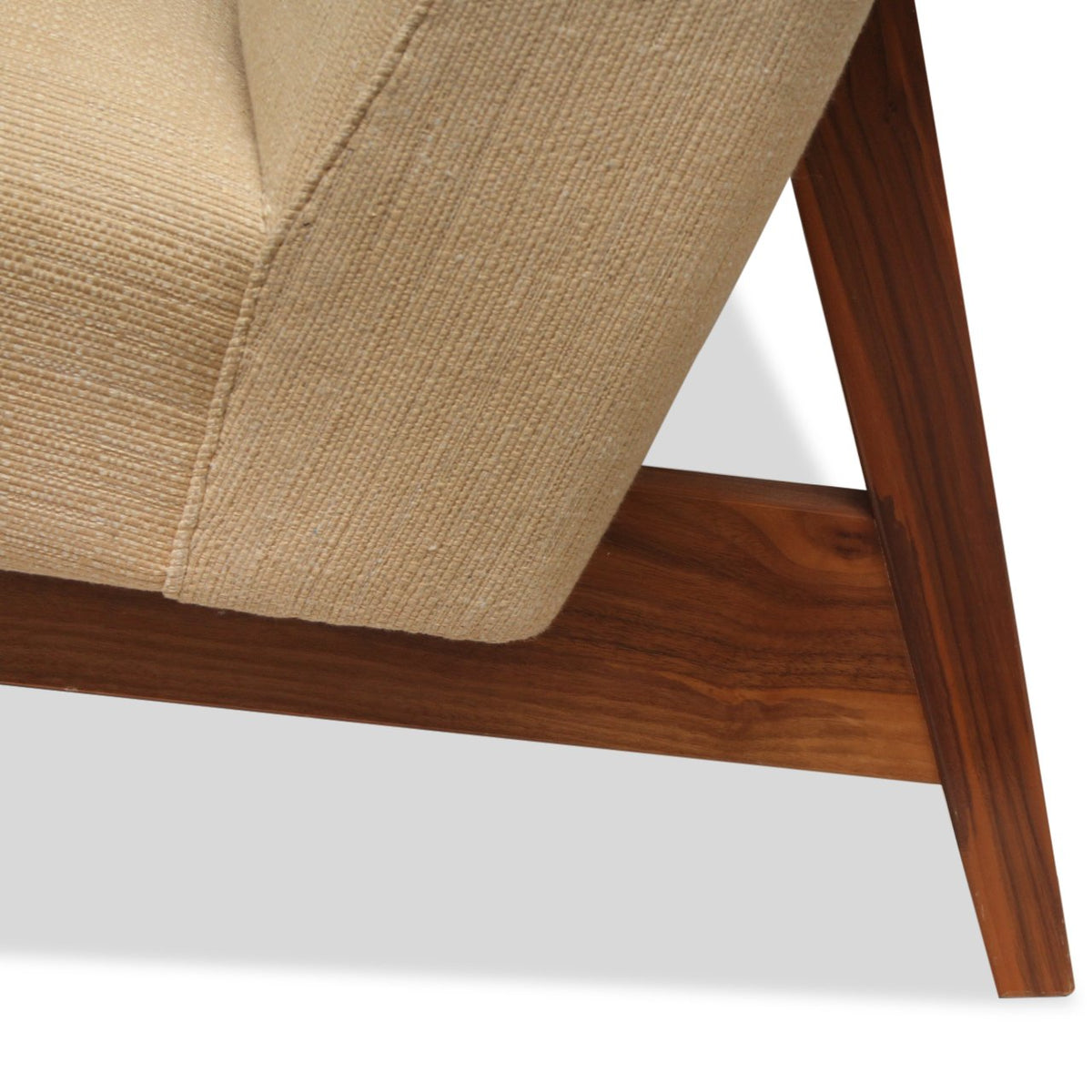 Jens Risom Floating Three-Seat Walnut Sofa in Walnut Cradle Frames with NEW Upholstery