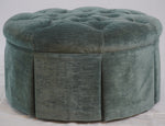 Jonas NY Upholstery Tufted Ottoman with Pleated Skirt