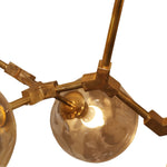MCM Linear Sputnik Brass and Glass Chandelier