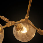 MCM Linear Sputnik Brass and Glass Chandelier