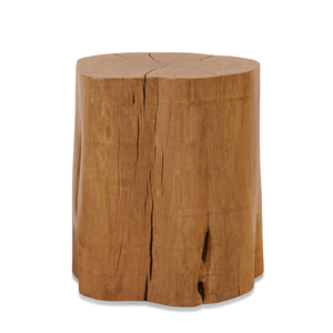 Modern Smooth Teak Tree Trunk Side Table