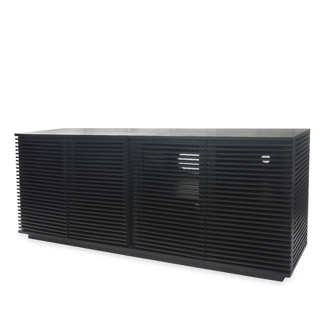 Modern Wood Slat Media Console