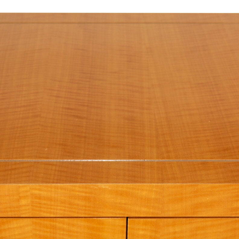 Modern Birds Eye Maple 12 -drawer Dresser with Pewter Ball Pull