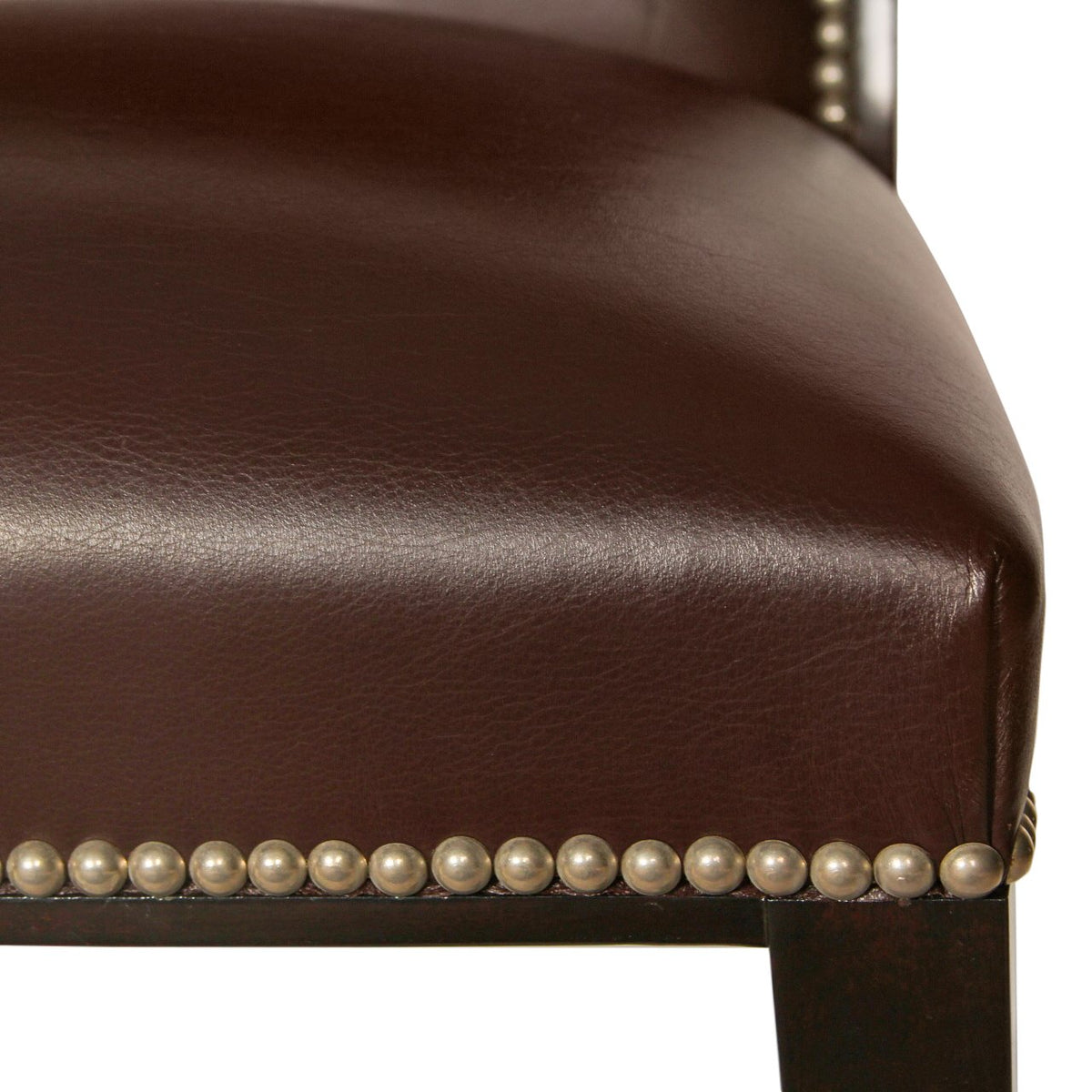 Modern Henredon Leather Dining Chairs with Cowhide Back