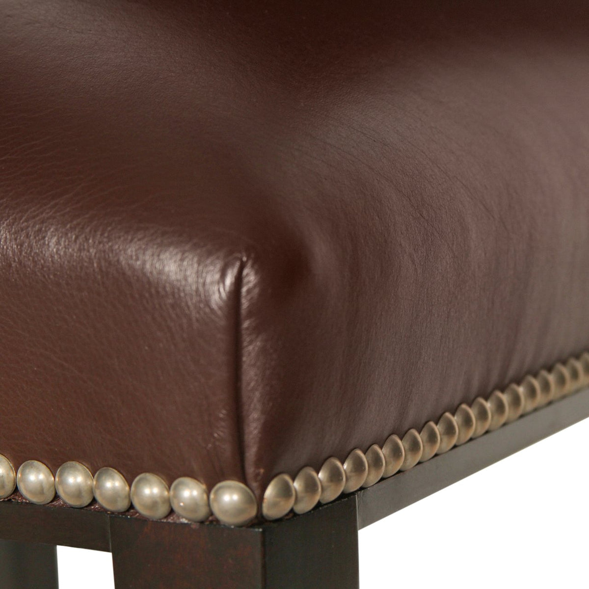 Modern Henredon Leather Dining Chairs with Cowhide Back
