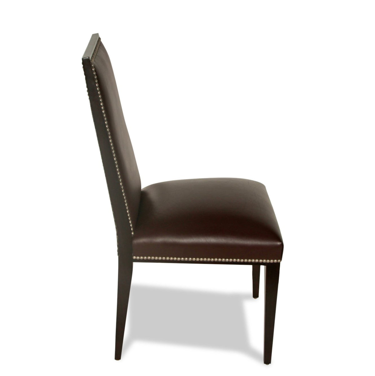Modern Henredon Leather Dining Chairs with Cowhide Back