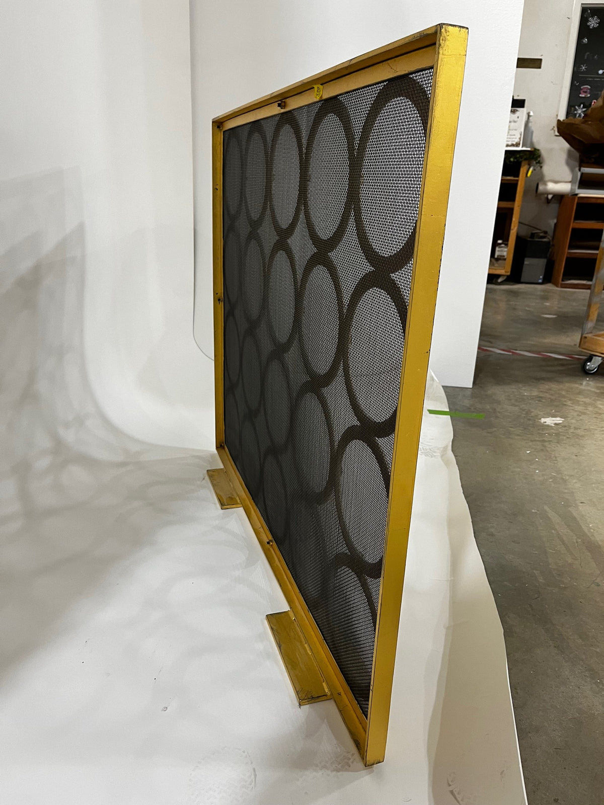 Niermann Weeks Monterey Fireplace Screen with Distressed Gold Leaf
