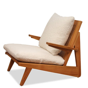 Noir Udine Cane and Teak Armchair