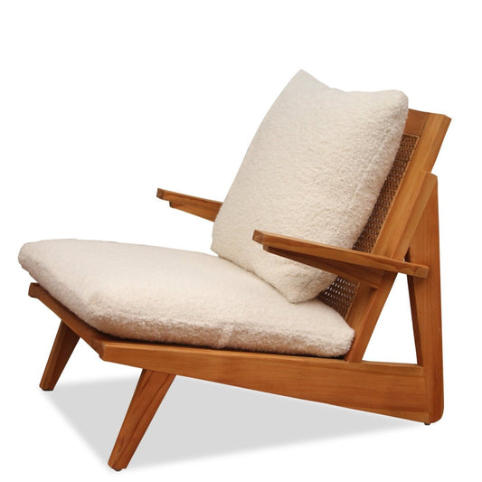 Noir Udine Cane and Teak Armchair