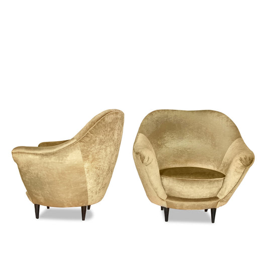 Pair of Federico Munari Italian Lounge Chairs C1950s