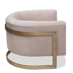 Pair of Mid-Century Modern Pair of Bucket Brass Banded Occasional Chairs by Milo Baughman
