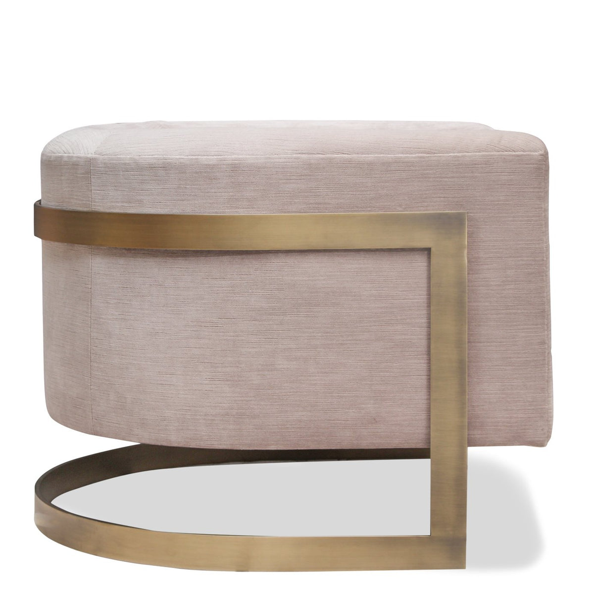 Pair of Mid-Century Modern Pair of Bucket Brass Banded Occasional Chairs by Milo Baughman