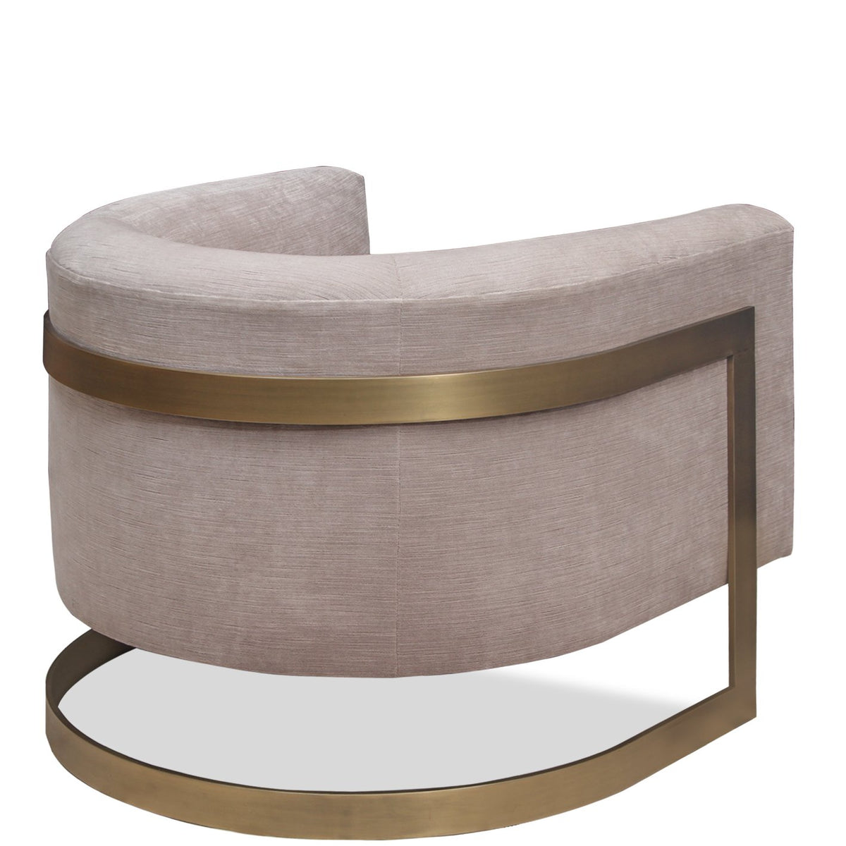 Pair of Mid-Century Modern Pair of Bucket Brass Banded Occasional Chairs by Milo Baughman