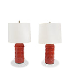 Remains Lighting Company Ceramic Table Lamps with Brass Base