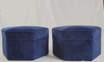 Room & Board Hexagon Corduroy Ottomans, Pair of
