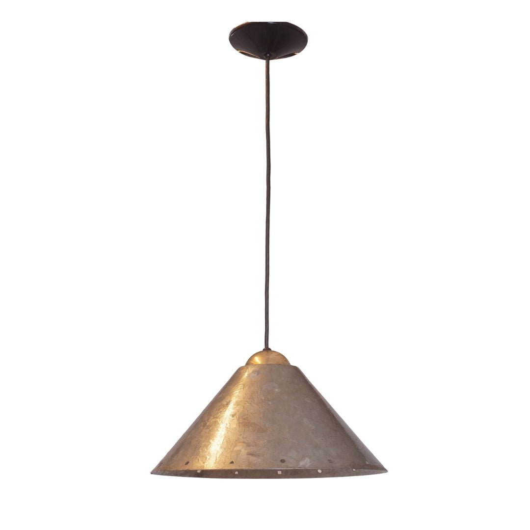 Ron Rezek Modern Steel and Zinc Hanging Lamp, c.1980