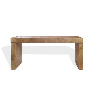 Sally Sirkin Lewis Faux Goatskin Parchment Lacquered Console for J. Robert Scott
