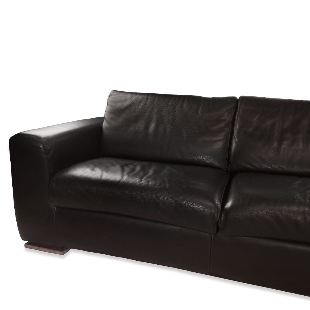 Maurice Villency Modern Leather Sectional Sofa