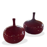 Decorative Ox Blood Flask Vases, Pair of